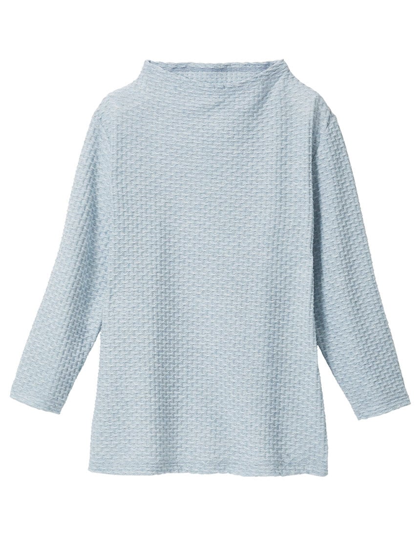 ジャカード七分袖トップス, , hi-res