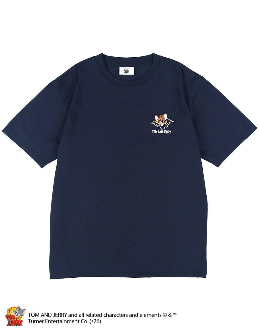 Lingè Noël ランジェノエル トムとジェリー ワンポイント刺繍Tシャツ