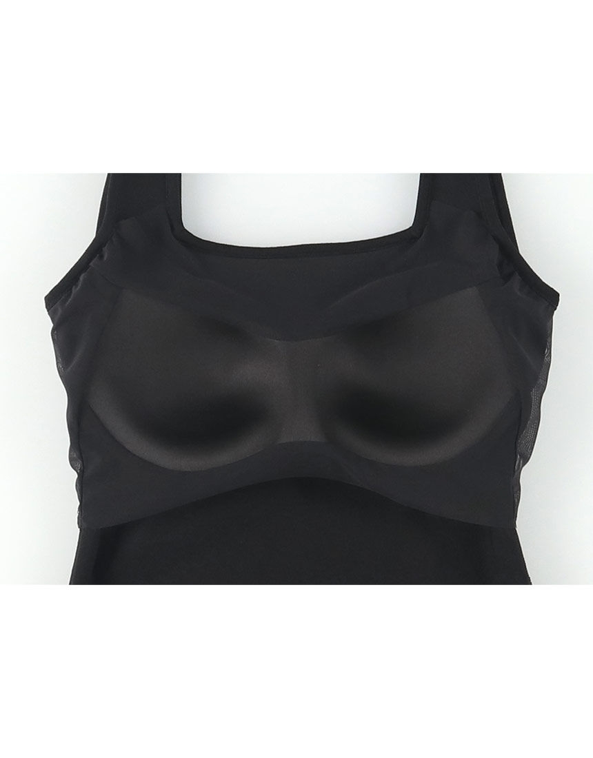 【アワ ワコール】カップインニットタンクトップ/未使用美品/トップス/ブラック OUR WACOAL タンクトップ ノースリーブ カップ付きニットタンク