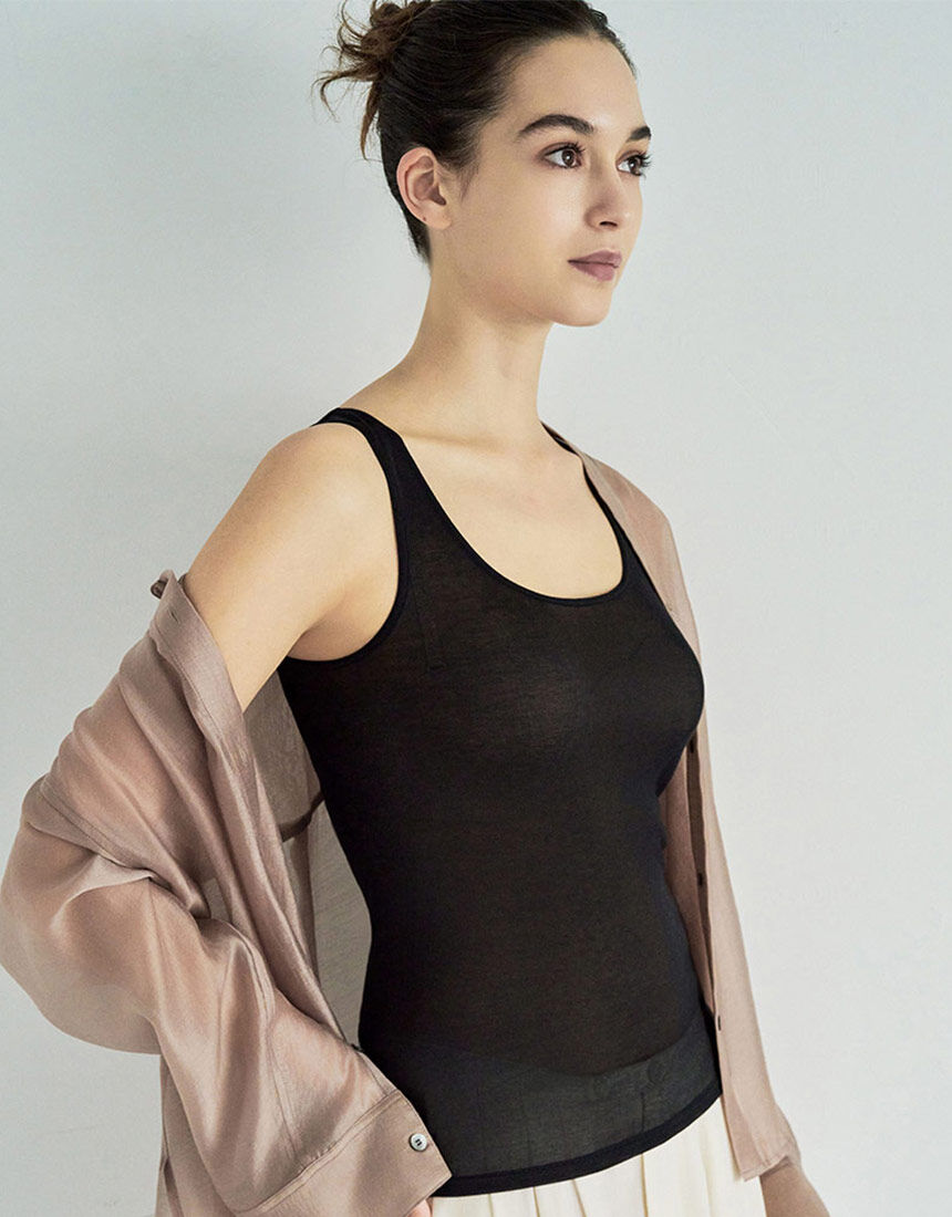 コトリワークス 新品未使用 極薄ウール ブラキャミソール M オフホワイト 授乳もできる、母乳も冷やっとしない 最上質のウールで丁寧に編みあげ