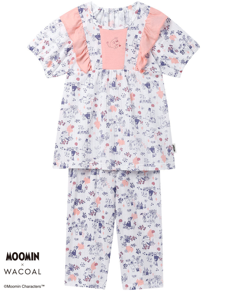 ワコール_キッズ MOOMIN×ワコール ムーミンたちが花畑の中で