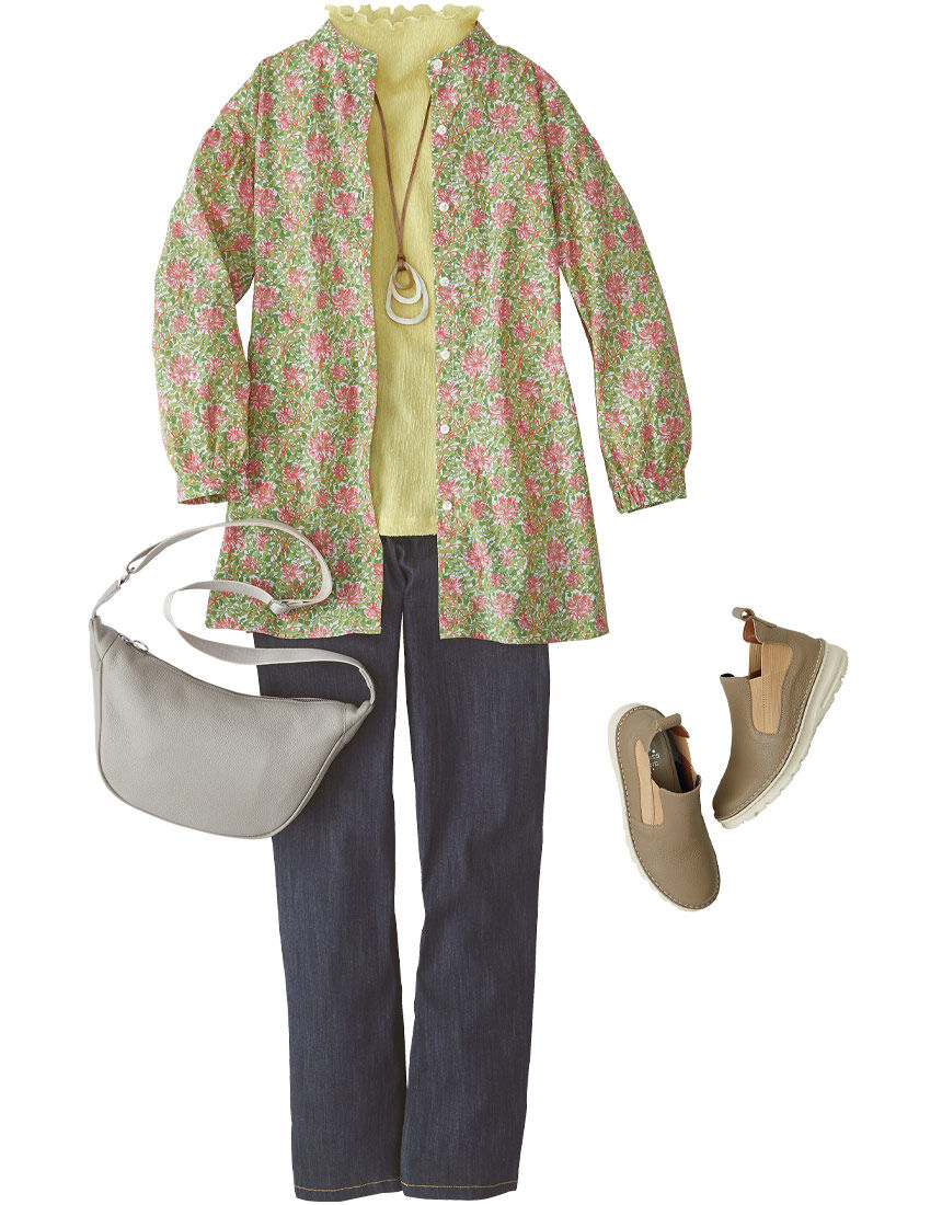 楊柳調半袖トップス, , hi-res