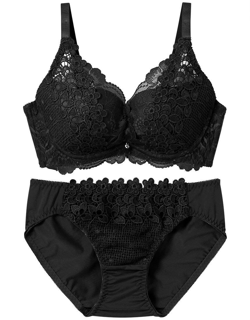Lingè Noël ランジェノエル 脇スッキリバストメイクブラ【モノトーンカシュクールシリーズ】 ブラ＆ショーツセット BZL101｜ワコール直営の公式下着通販サイト  ワコールウェブストア