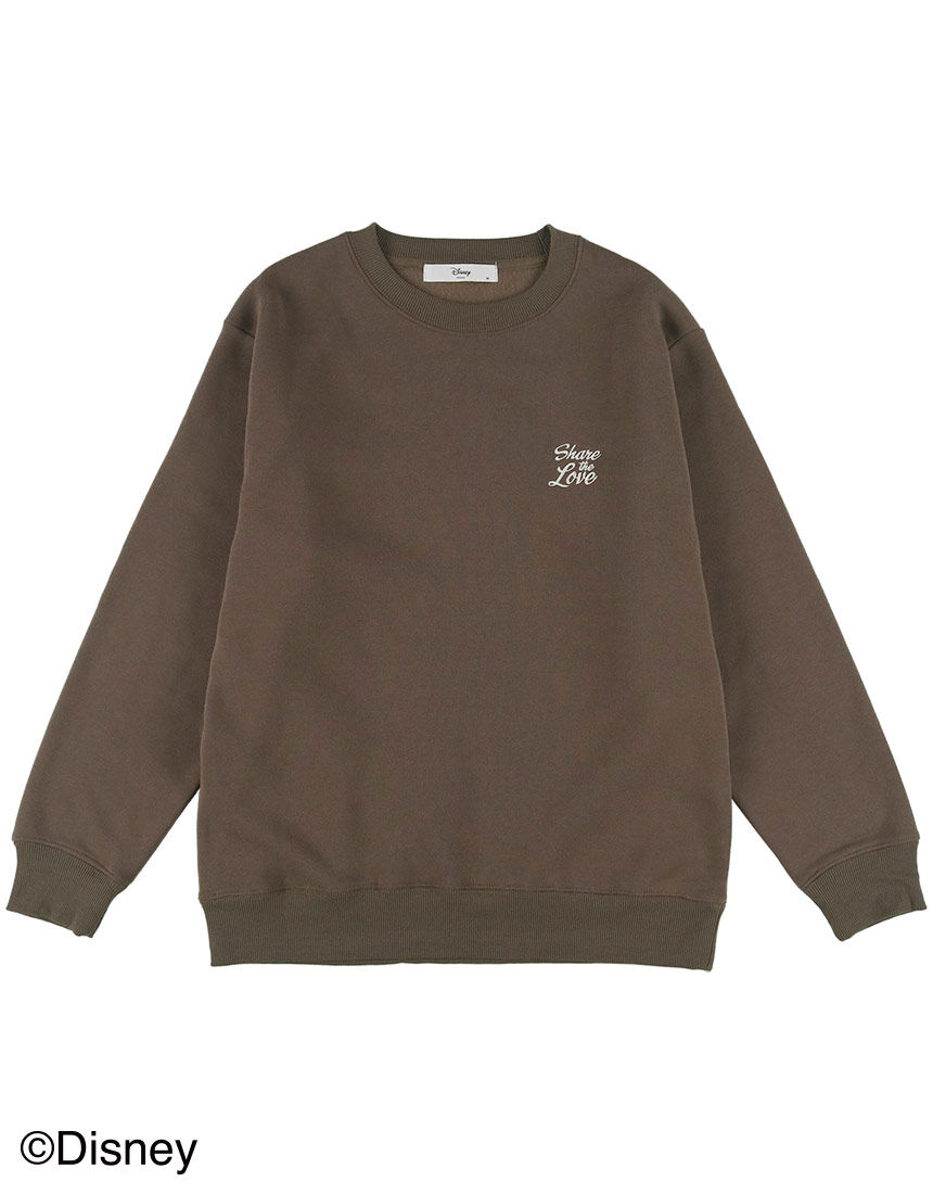 Lingè Noël ランジェノエル ミッキーサガラ刺繍 裏起毛クルーネック