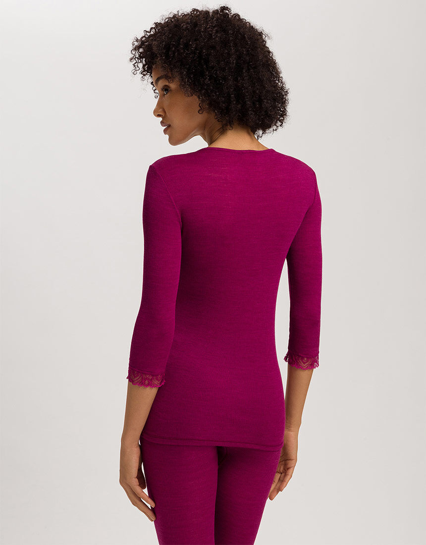 ハンロ 身生地ウール・シルク素材 トップス（7分袖） UIH424