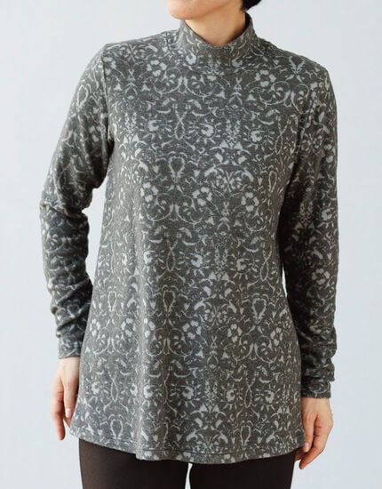 あったか花柄ジャカードチュニック, , main