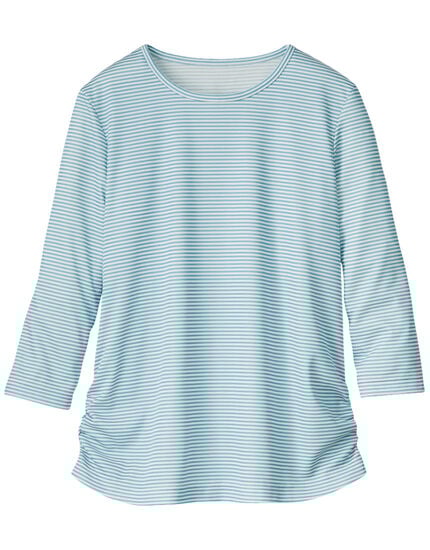 フィットネス吸汗速乾ボーダーＴシャツ, , main