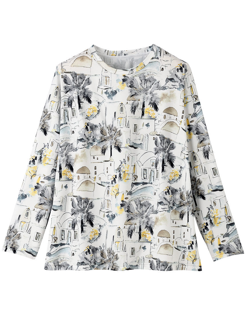 ワコール Wacoal らくラクパートナー Tシャツ(七分袖) LLPサイズ DAL402 【F】 ワコール／らくラクパートナー 綿100％・幾何学模様のT