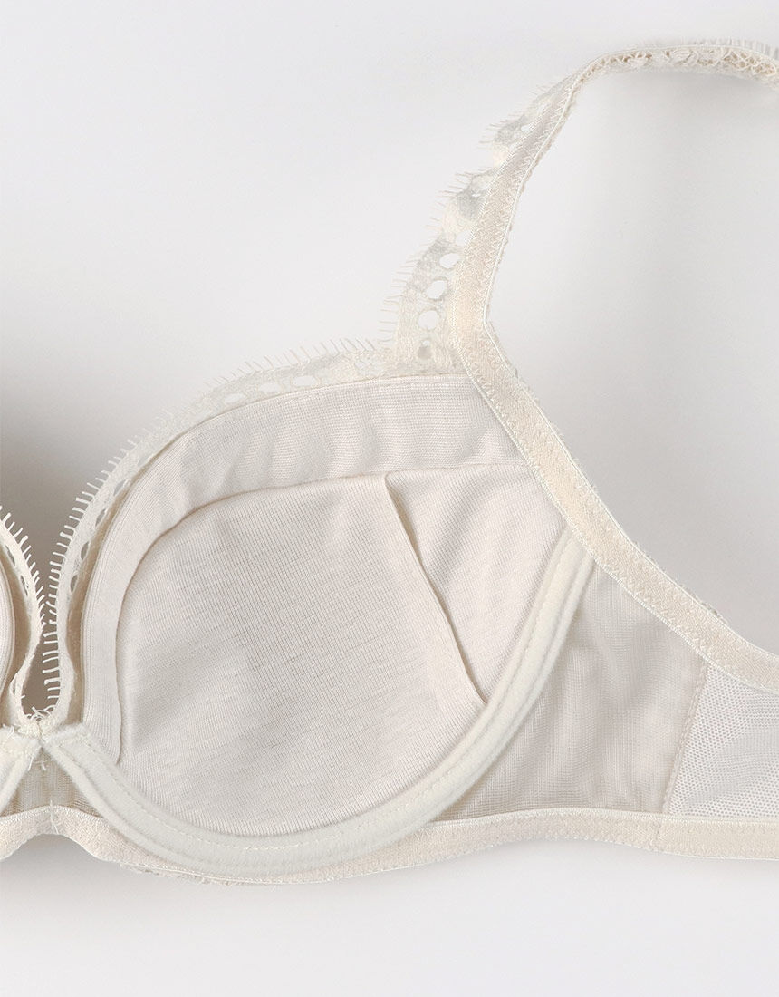 Yue オーガニックコットン混リバーレース 3／4カップブラ BJP401
