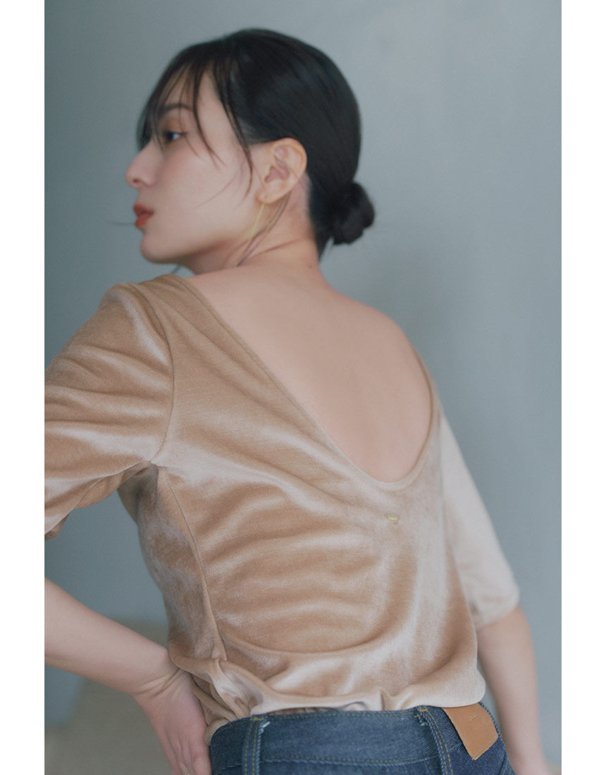 OUR WACOAL×anuans】カップインベロアトップス(M BEIGE