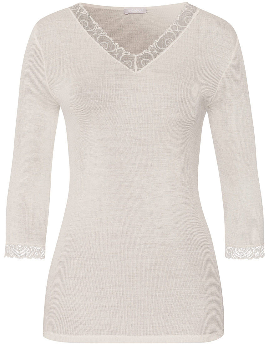 ハンロ 身生地ウール・シルク素材 トップス（7分袖） UIH424