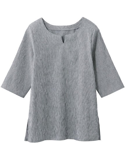 高島楊柳袖付きチュニック, , main