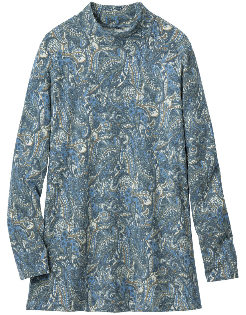 あったかペイズリー柄プリントチュニック あったかペイズリー柄プリントチュニック