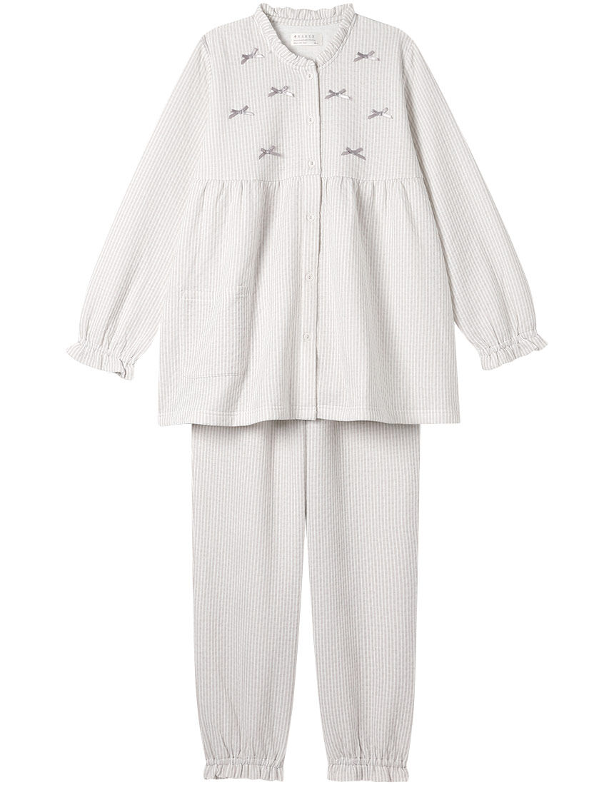 陶器製　高級人形　ワコール Lingè Noël ランジェノエル 接結ストライプ パジャマ NZL307｜ワコール