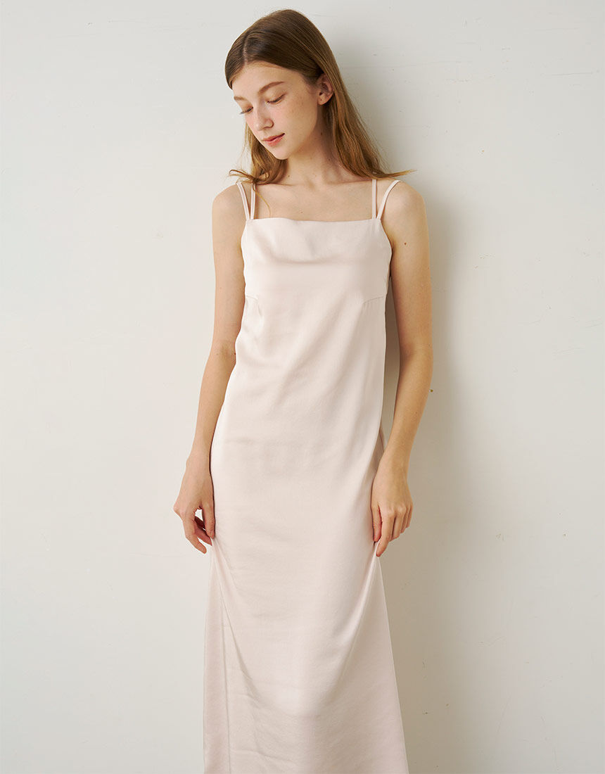 WACOAL × USAGI ONLINE サテンキャミワンピース　アイボリー ワコールウェブストアセレクション 【WACOAL×USAGI