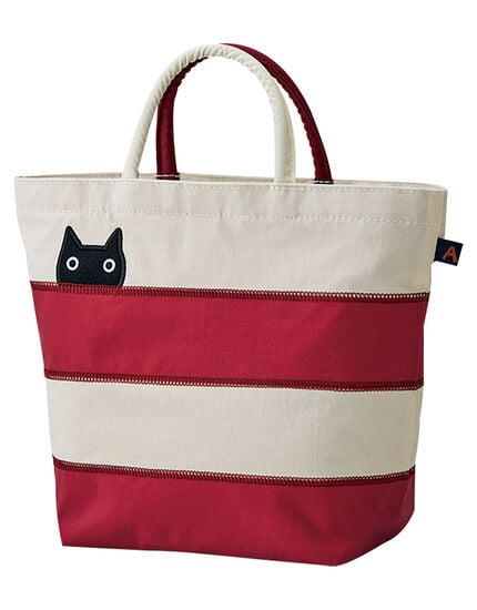 ボーダー猫　舟形ミニバッグ, , main