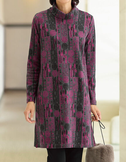 あったかジャカードロングチュニック, , main