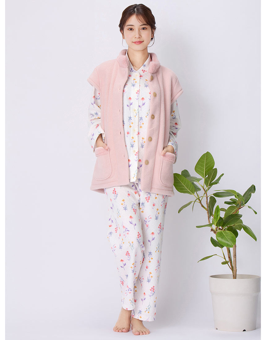 ウイング／スリープ 【あったか】【脇接ぎなし】野の花柄