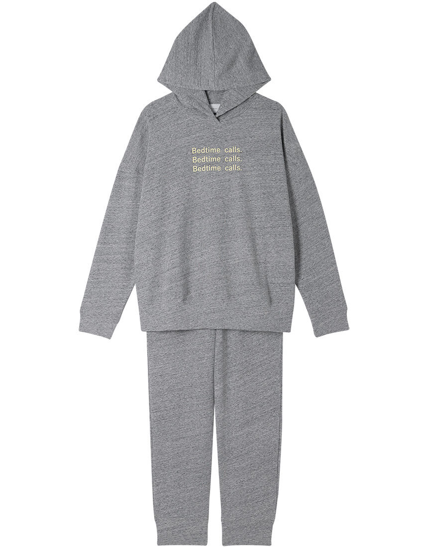 ウンナナクール 【綿混】あくびのお嬢さんの裏毛フーディー パジャマ