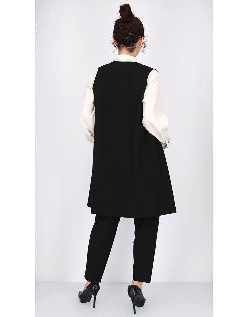 ワコール_カルソン 【ストレッチ素材】体型カバー ロングジレ アウター