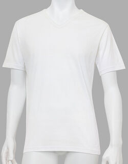 【Ｖ首】オーガニック超長綿１００％使用の通気性インナー メンズシャツ（半袖）