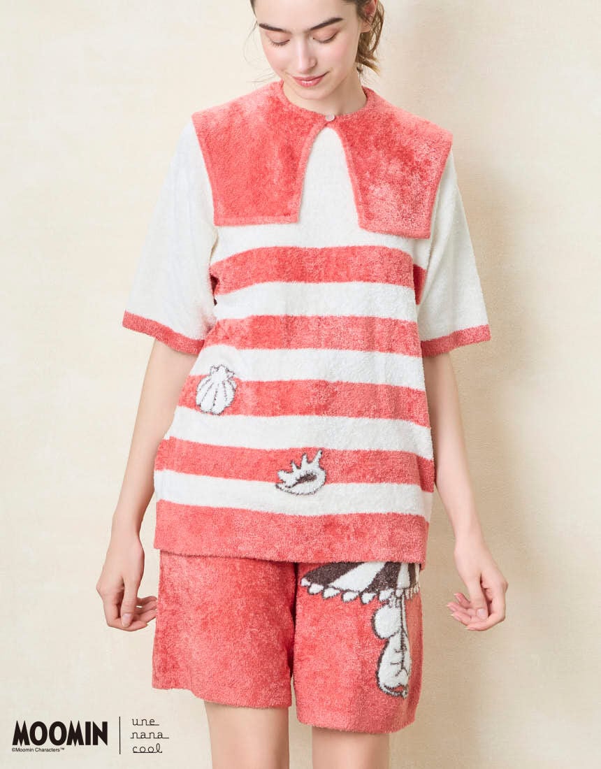 ウンナナクール★新品ムーミンスナフキンなめらかふわふわプルオーバー&ハーフパンツ ウンナナクール MOOMIN × une nana cool