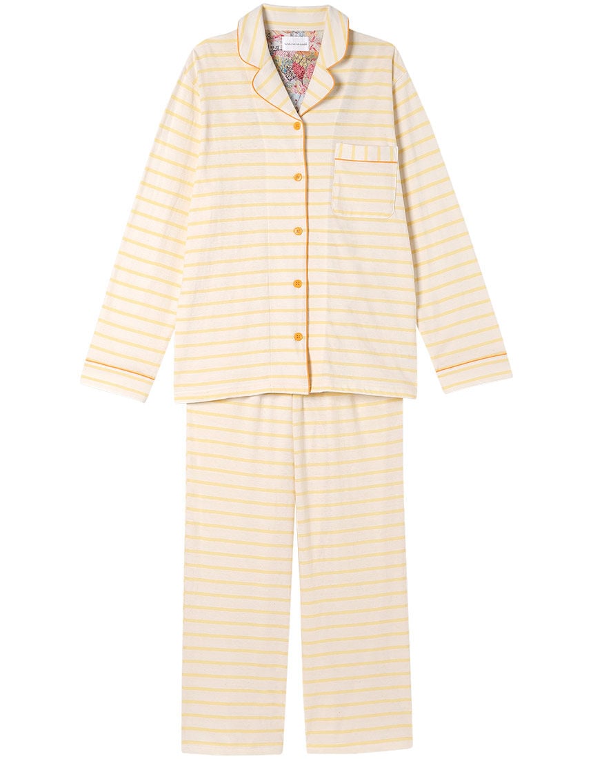 【綿100%】コットンボーダーパジャマ MADE WITH LIBERTY FABRIC パジャマ 【綿100%】コットンボーダーパジャマ MADE WITH LIBERTY FABRIC パジャマ