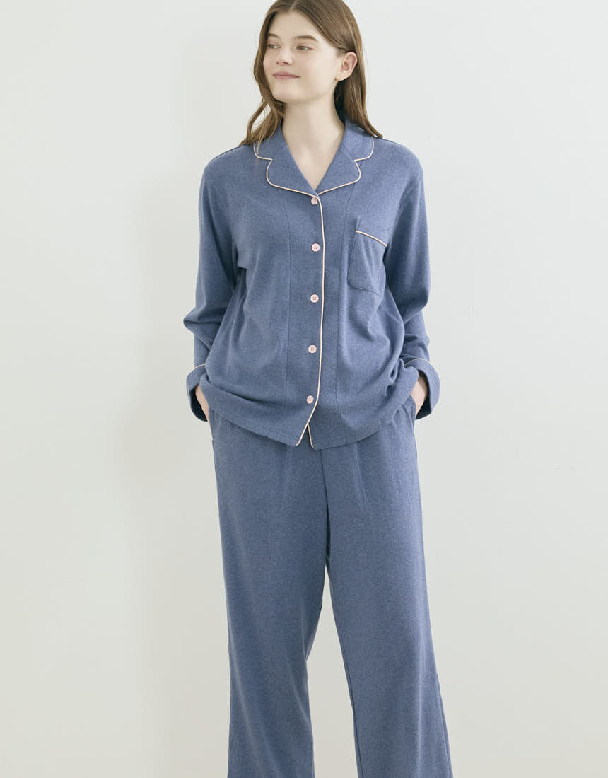 ウンナナクール 【綿100％】やわらか杢フライスパジャマ MADE