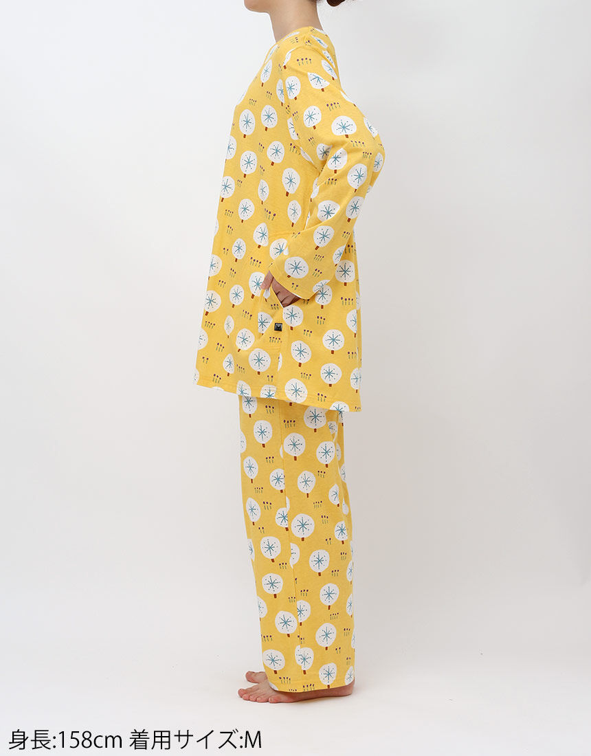 アツコマタノ 【綿100％】大きな木が大胆なテキスタイル パジャマ