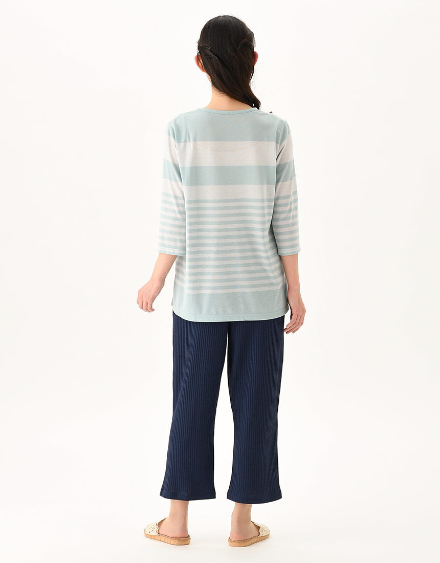 ワコール wacoal らくラクパートナー DAL402 女性用 レディース トップス Tシャツ アウター 7分袖 綿100% ラウンドネック かぶりタイプ SP MP LP サイズ GA ワコール／らくラクパートナー 【ビューT】1枚でも重ね着でも