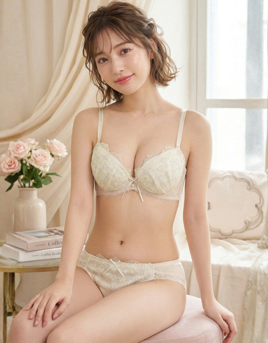 Lingè Noël ランジェノエル シェリーフルール ブラ＆ショーツセット