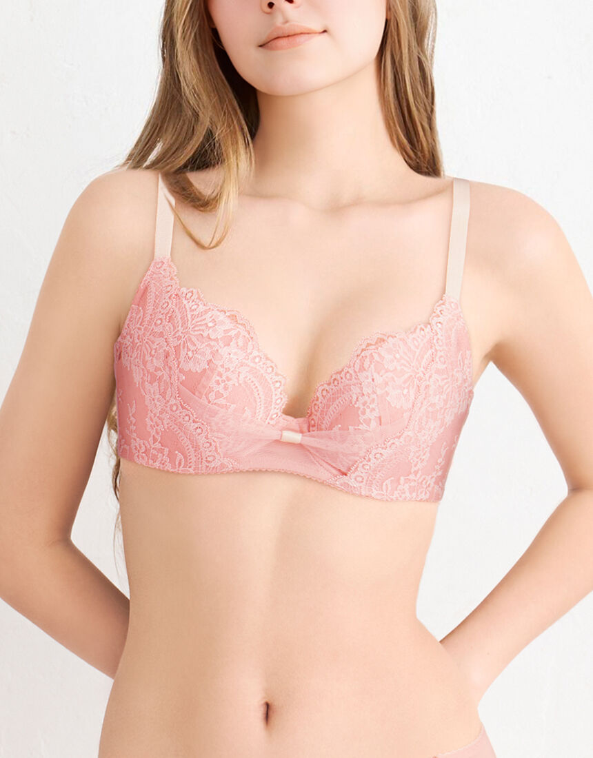 ワコール 【脇高すっきり】リボンブラ すらっと着やせシルエット