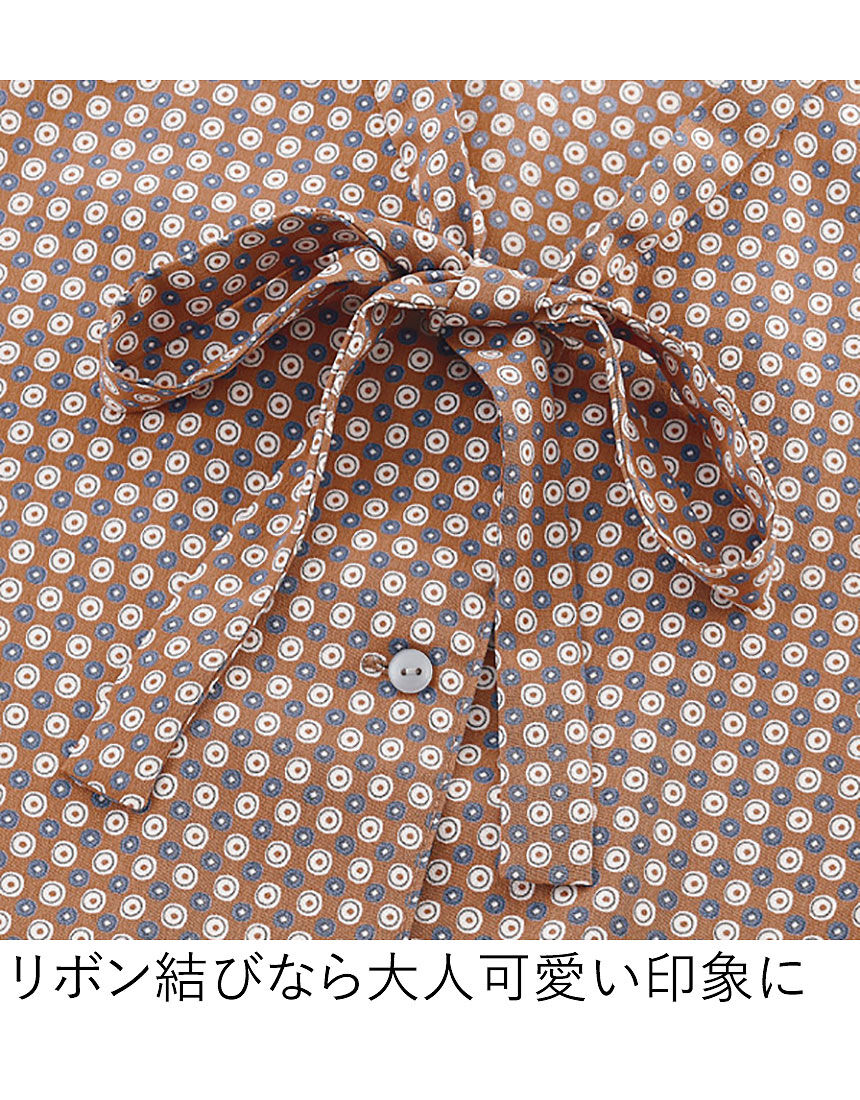 プリントボウタイチュニック, , hi-res