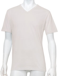 【Ｖ首】オーガニック超長綿１００％使用の通気性インナー メンズシャツ（半袖）