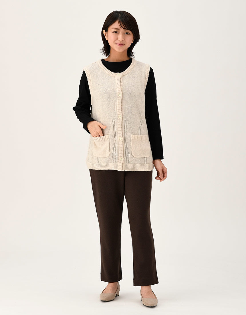 ワコール Wacoal らくラクパートナー Tシャツ(七分袖) LLPサイズ DAL417 【F】 ワコール／らくラクパートナー 綿100％・幾何学模様のT