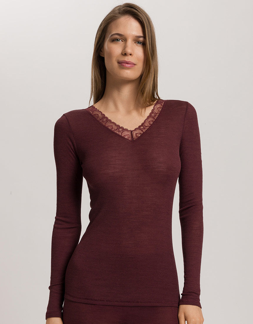 薄くてあったかい♡ ハンロHANRO ウールシルクインナートップス七分袖　XS トップス（7分袖）（UIH424） | HANRO (Women)/ハンロ | 三越