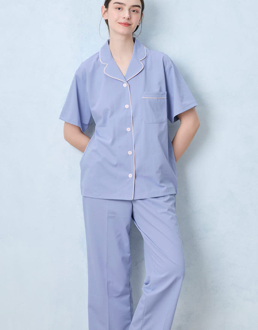 ウンナナクール 【綿混】両染ジャージ半袖パジャマ MADE