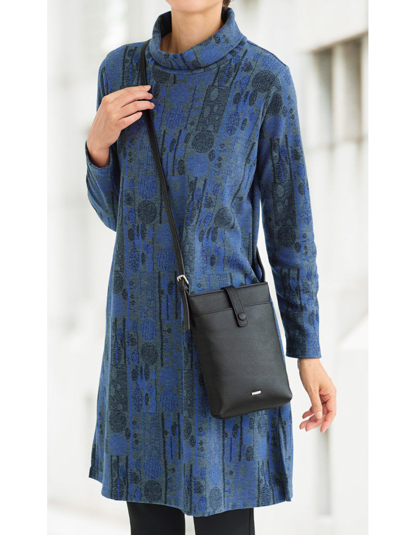 フロントポケット付　牛革ポシェット, , hi-res