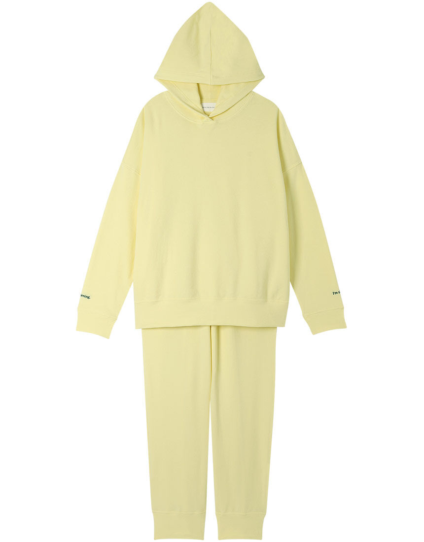 ウンナナクール 【綿混】あくびのお嬢さんの裏毛フーディー パジャマ