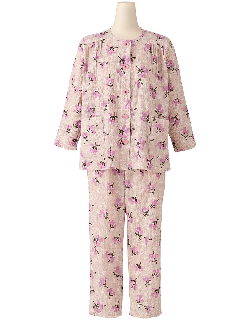 ワコール／らくラクパートナー 綿混素材【長袖・レモンボタン