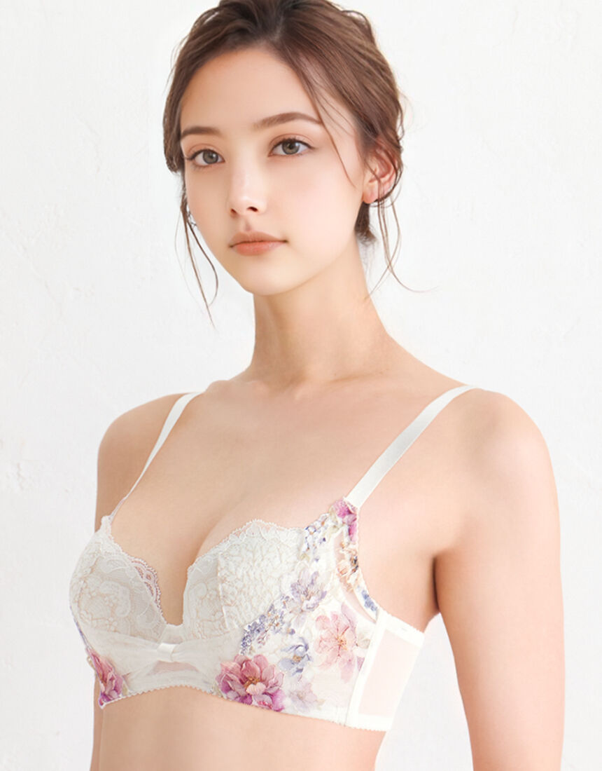 ワコール 【新色先行】リボンブラ 脇すっきり 3／4カップブラ BXB443