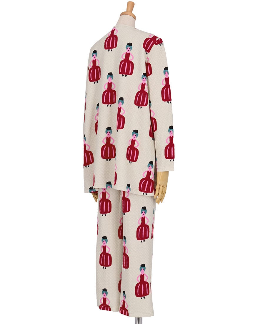 ワコールWacoal マタノアツコ　あったか素材　キルトニット　パジャマ アツコマタノ 【綿混】とてもあたたかいキルトニット素材を使用