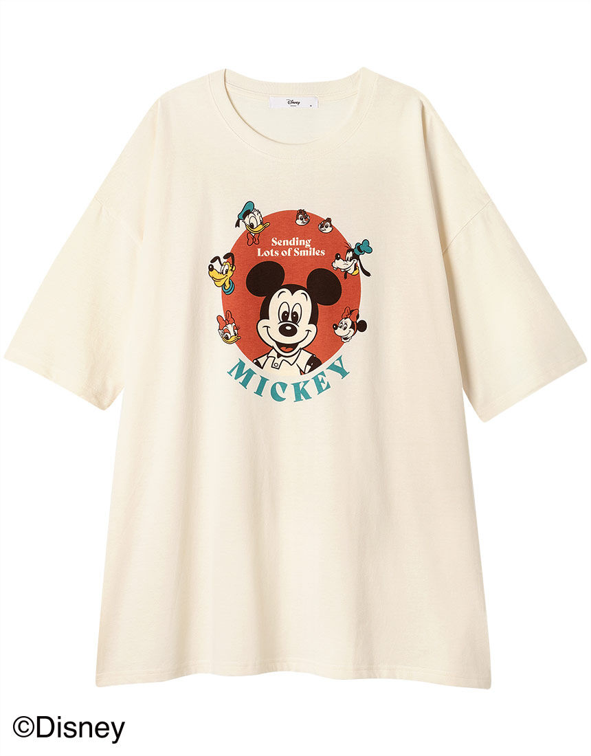 Lingè Noël ランジェノエル ディズニーキャラプリント BIGTシャツ