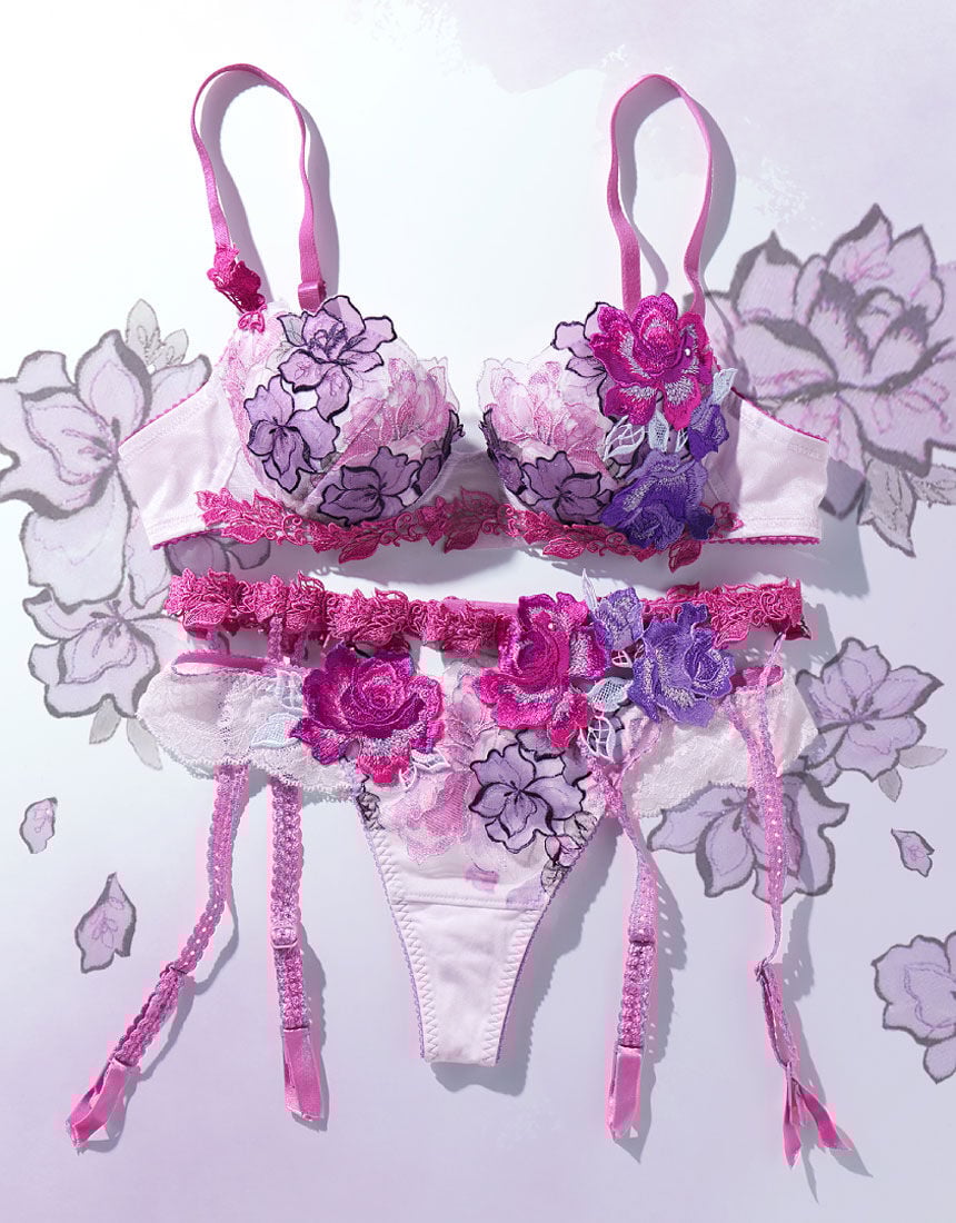 サルート06グループPアップブラジャー&ショーツ、パープル サルート 06