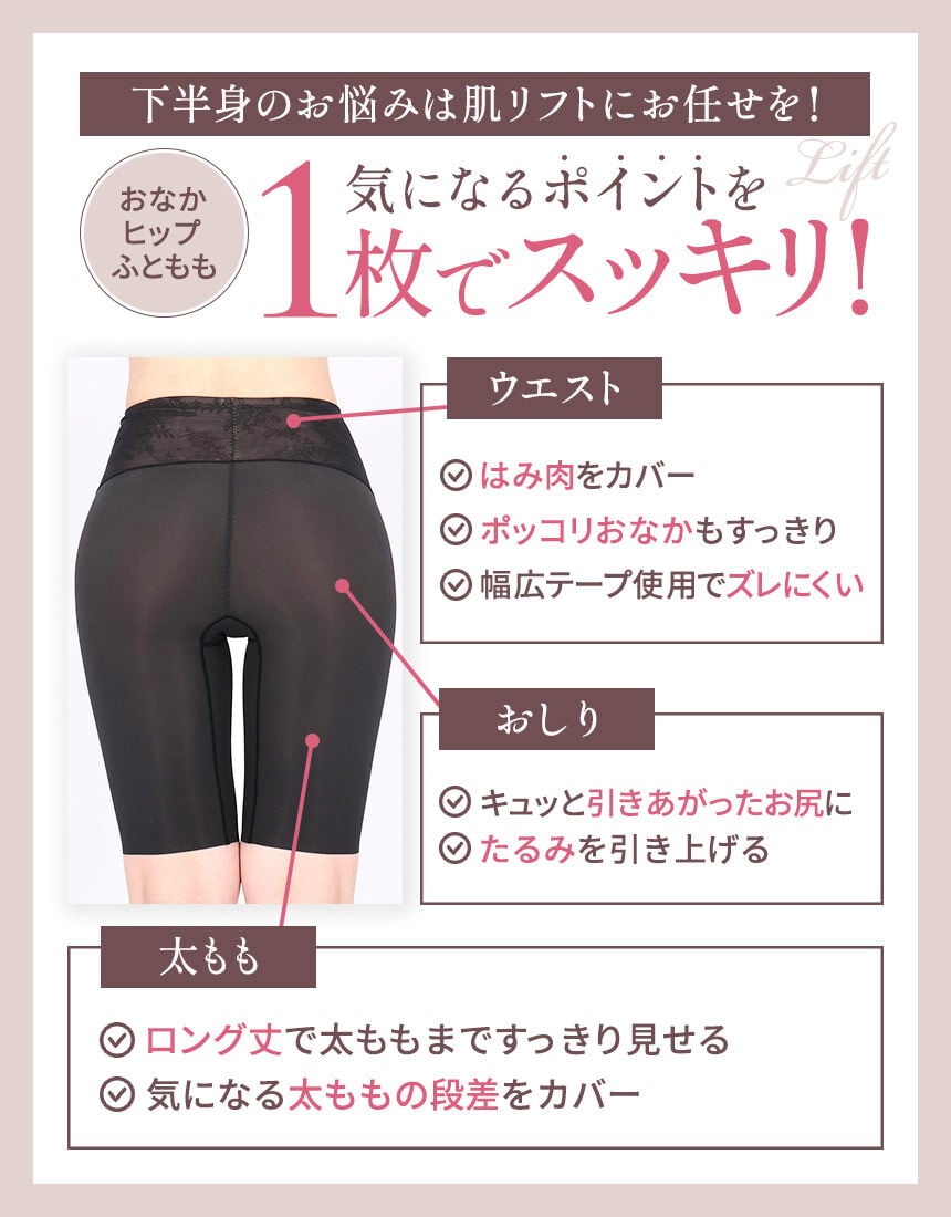 ワコール 肌リフト　64M　ロングガードル４枚セット ワコール Wacoal SUHADA肌リフトプラス (58サイズ 64サイズ 70サイズ