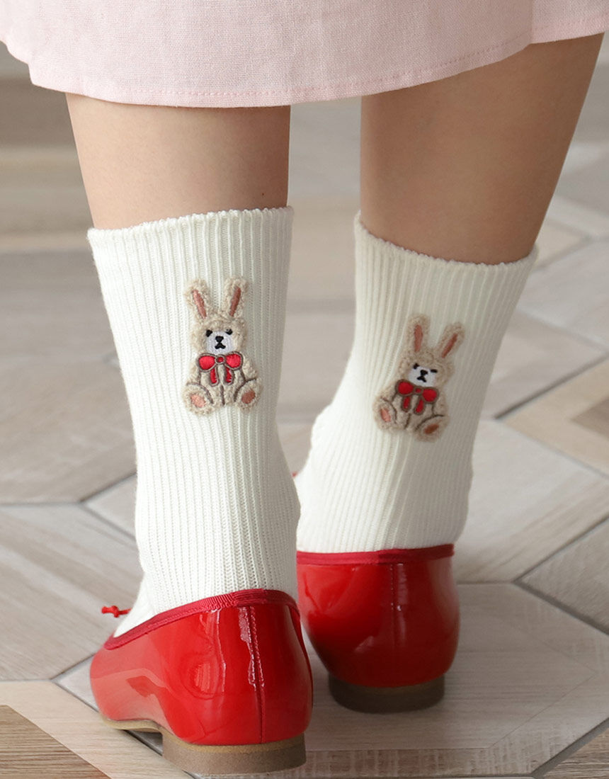 Tabio(タビオ) ワッペン風刺繍ソックス ソックス UK4022 Tabio(タビオ) ワッペン風刺繍ソックス ソックス UK4022
