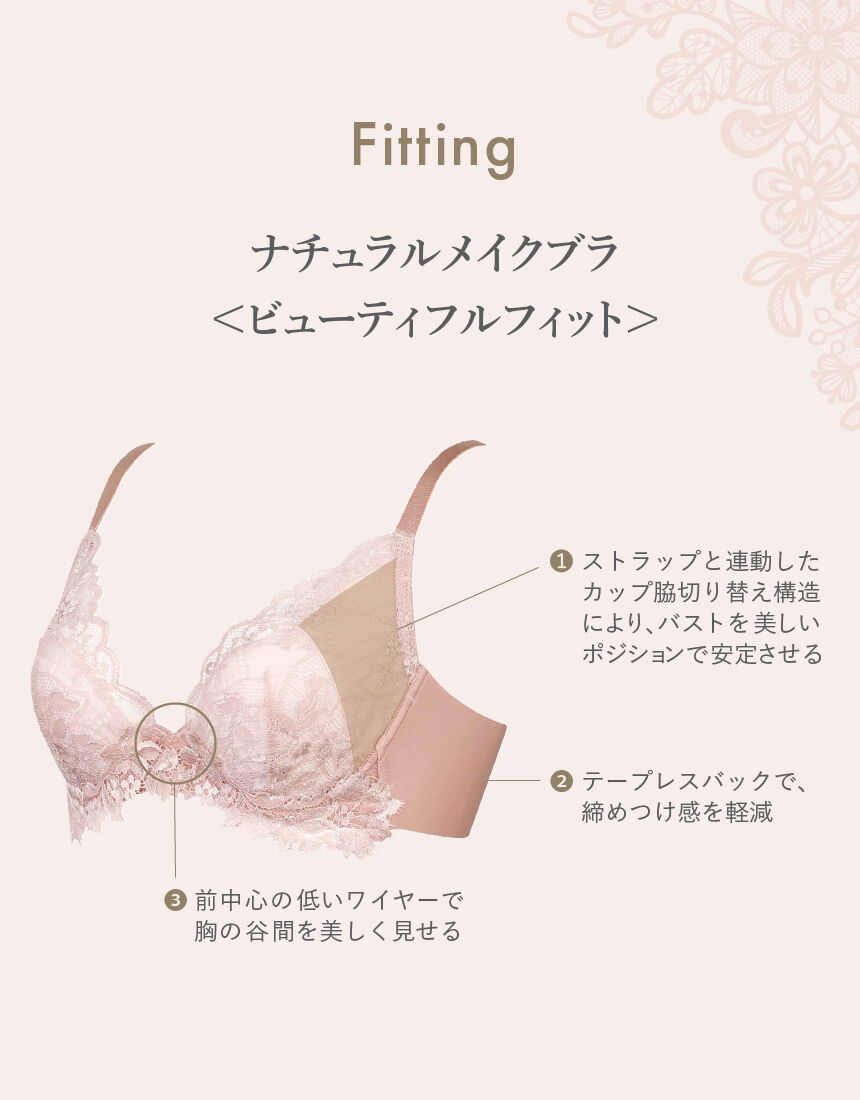 ワコール 【新色】脇すっきり、バストふんわり 3／4カップブラ