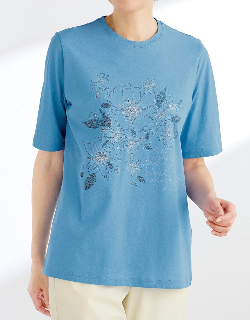 ワコール／ラブボディ フラワープリントTシャツ QKN604｜ワコール直営