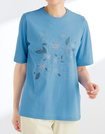 フラワープリントＴシャツ, , main