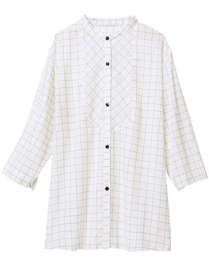 先染チェックブラウス, , main